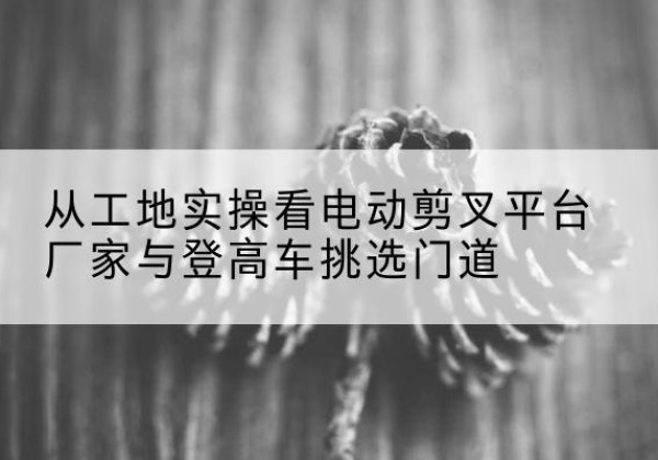 阿拉善盟电动剪叉升降平台厂家-从工地实操看电动剪叉平台厂家与登高车挑选门道